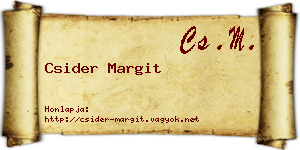 Csider Margit névjegykártya